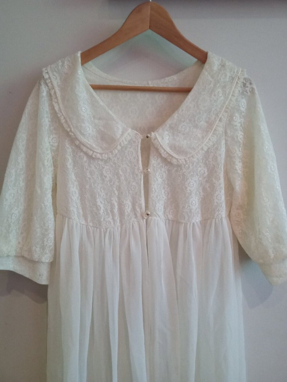 Sheer White Lace Nightgown